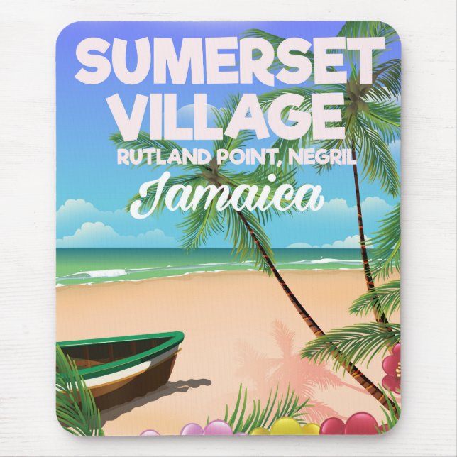 Sumerset Village Jamaica travel poster Mouse Pad (Front)