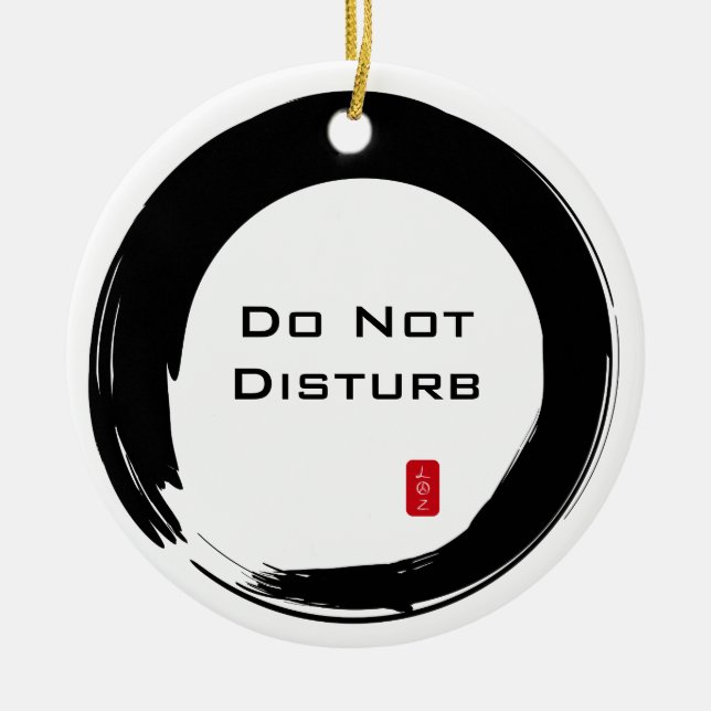 Sumi Circle Do Not Disturb Door Hanger Ceramic Ornament (Front)