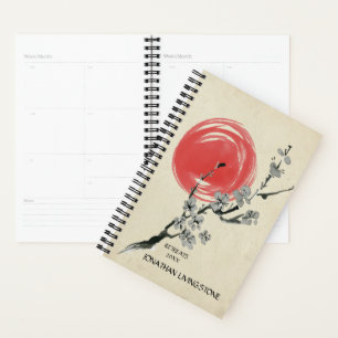 Sumi-e Cherryblossom Red Sun Personalized Planner