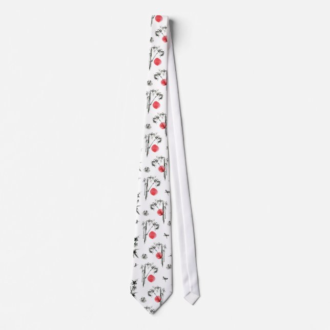 Sumi-e Japanese Sunrise Tie (Front)
