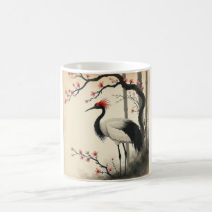 Sumi-E Red-Crowned Crane Mug