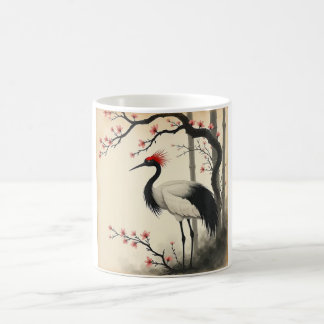 Sumi-E Red-Crowned Crane Mug