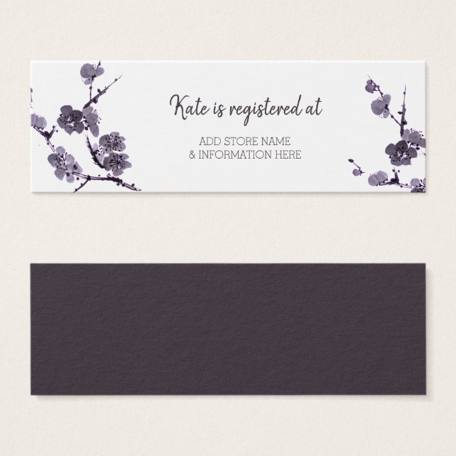 Sumie de fleur de prune Registre des naissances In (Devant & derrière)