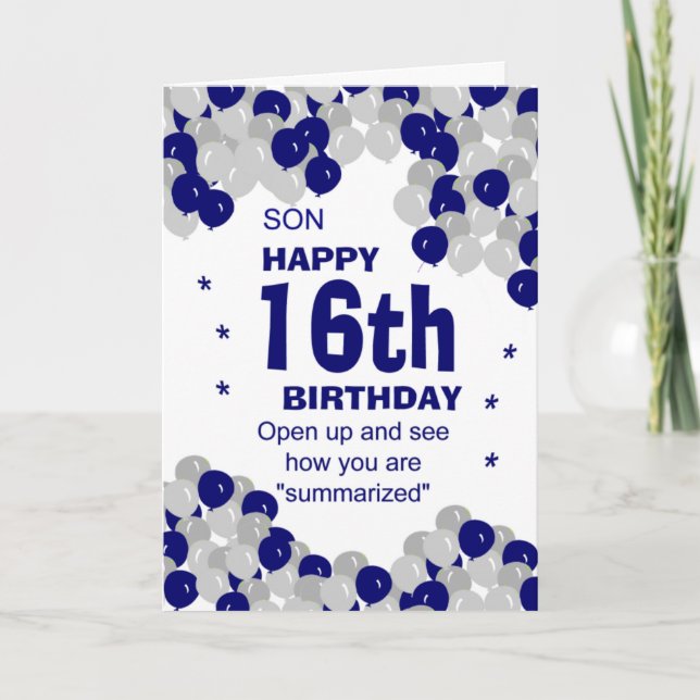 summarized son birthday card (Front)