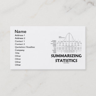 Summarizing Statistics (Bell Curve Distribution) Business Card