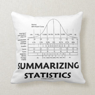 Summarizing Statistics (Bell Curve Distribution) Throw Pillow