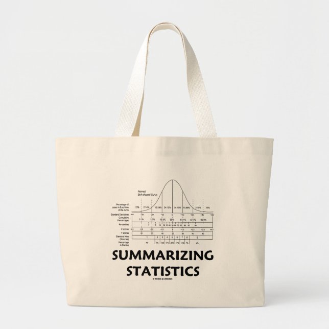 Summarizing Statistics Large Tote Bag (Front)
