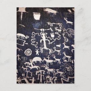 Summary Description American Indian petroglyphs at Postcard
