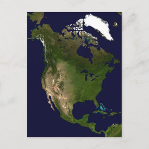 Summary Espa?ol: Imagen de sat?lite de Am?rica del Postcard