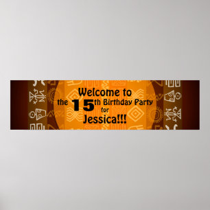 Summer 15th Birthday Party Banner Poster