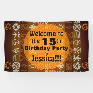 Summer 15th Birthday Party Personalized Banner