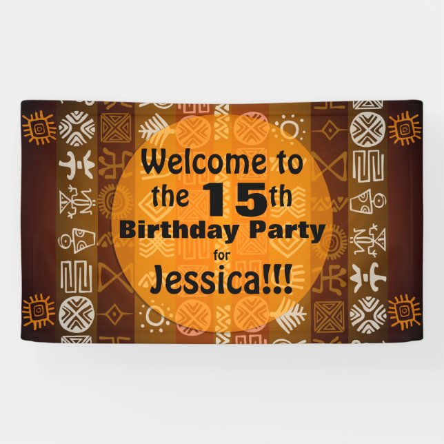 Summer 15th Birthday Party Personalized Banner (Horizontal)