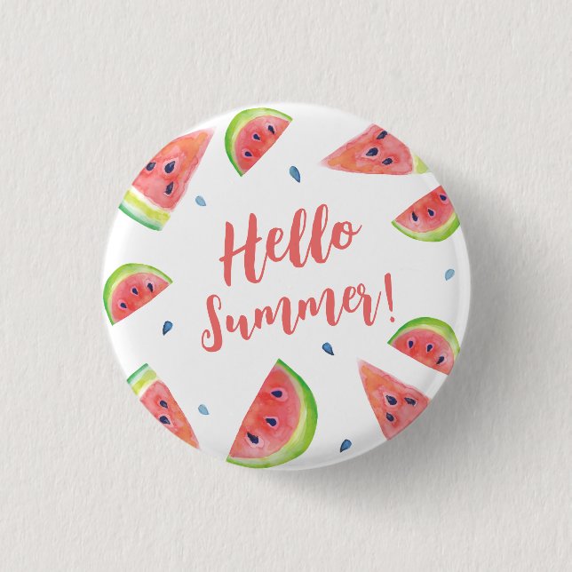 Summer  1 inch round button (Front)