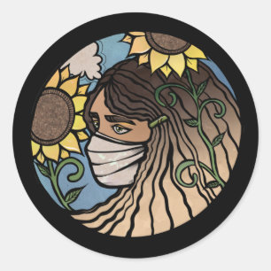 Summer 2020 Mask Up Goddess Classic Round Sticker