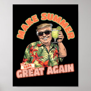 Summer 2024 Great Again Donald Trump Vacation Hawa Poster