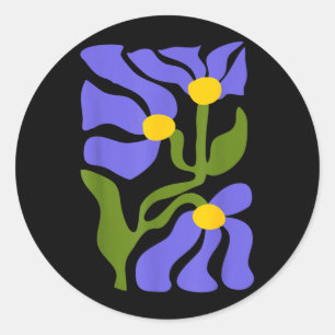 Summer 2026 Floral Flower Womens Boho Vintage Classic Round Sticker
