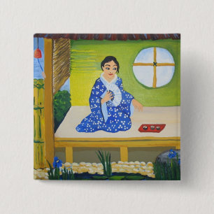 Summer 2 Inch Square Button