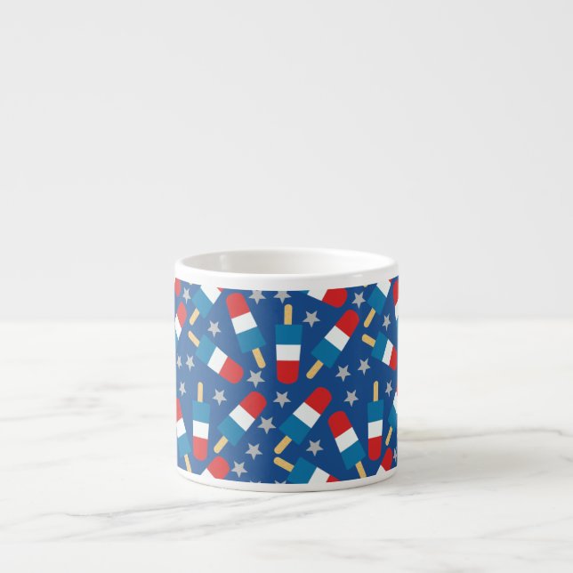 Summer 4th of July Patriotic Popsicles Espresso Cup (Front)