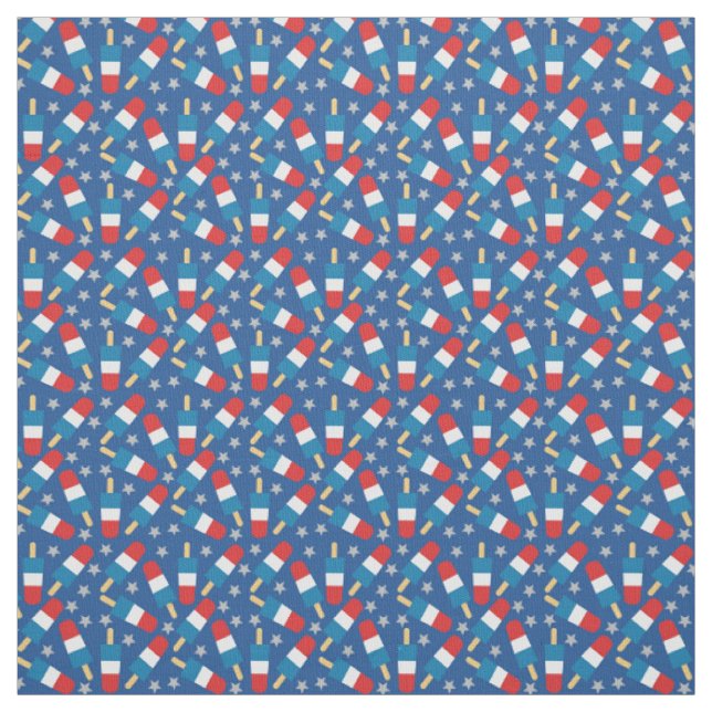 Summer 4th of July Patriotic Popsicles Fabric (Swatch)