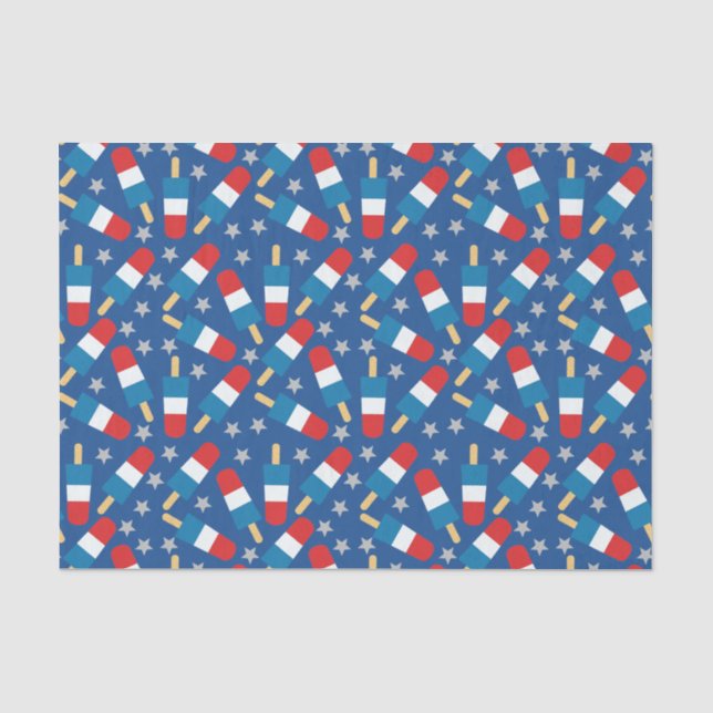 Summer 4th of July Patriotic Popsicles Tissue Paper (Front)