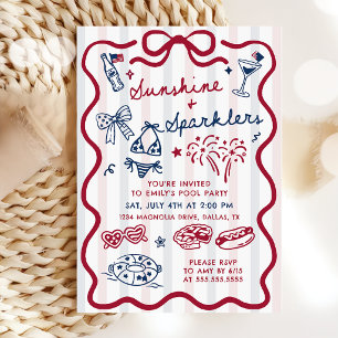 Summer 4th of July Pool Party Invitation