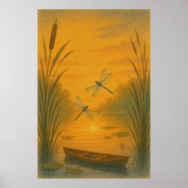 Summer 6, Dragonfly Dusk, Seasonal Print  (Front)