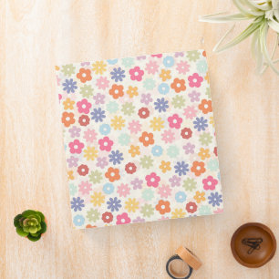 Summer 70’s Boho Retro Daisy Flowers Binder