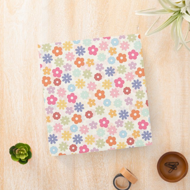 Summer 70’s Boho Retro Daisy Flowers Binder (In Situ)
