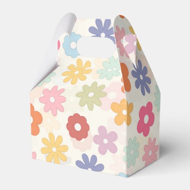 Summer 70’s Boho Retro Daisy Flowers Favor Box (Front Side)