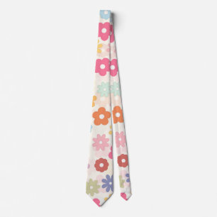 Summer 70’s Boho Retro Daisy Flowers Tie