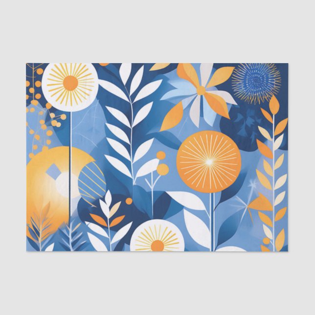 Summer Abstract Botanical Tissue Paper (Front)