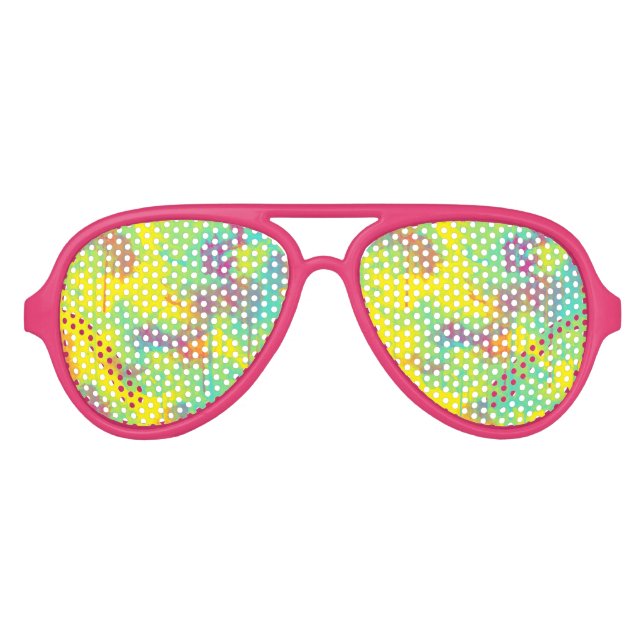 Summer abstract Colourful fun Watercolor splatters Aviator Sunglasses (Front)