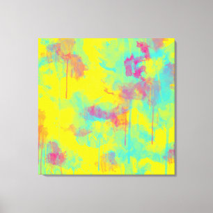 Summer abstract Colourful fun Watercolor splatters Canvas Print