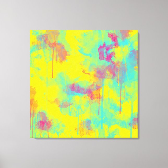 Summer abstract Colourful fun Watercolor splatters Canvas Print (Front)