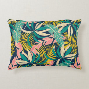 Summer abstract seamless pattern with colourful tr accent pillow