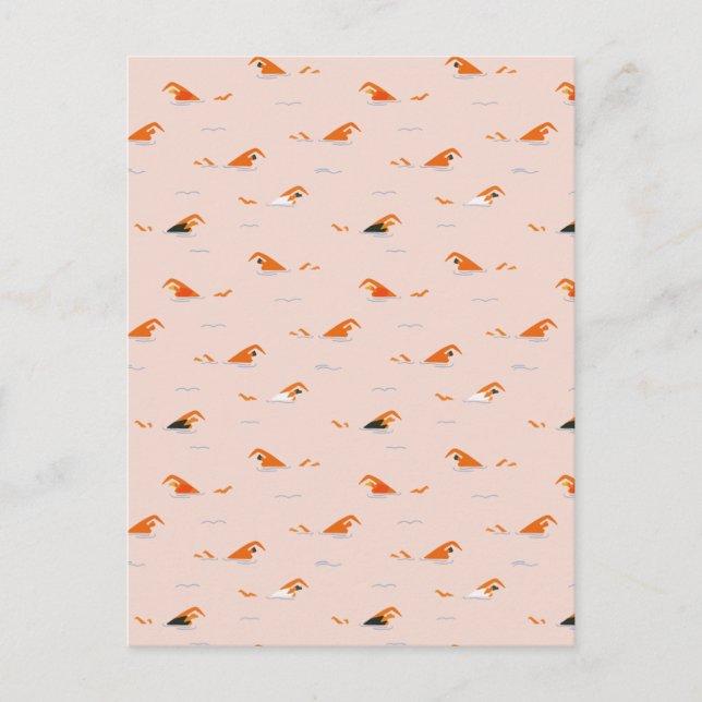 Summer Abstract Swimming Lanes Pool  Holiday Postcard (Front)