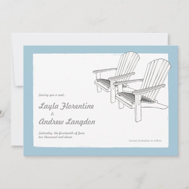 Summer Adirondacks Save the Date Invitation (Front)