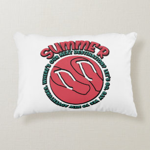Summer Adventure Flip-Flops & Travel-Inspired Accent Pillow