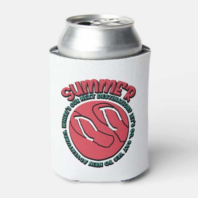 Summer Adventure | Flip-Flops & Travel-Inspired Can Cooler (Can Front)