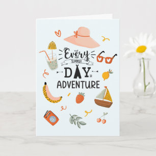 Summer Adventure Quote Colourful Card