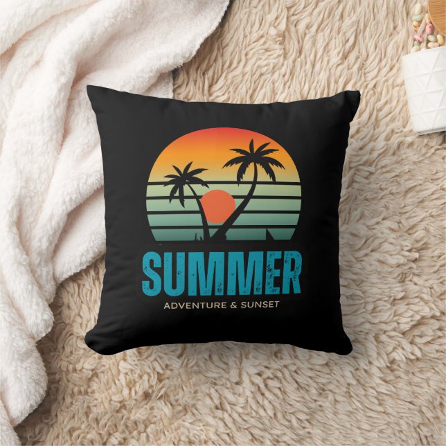 Summer Adventure Throw Pillow (Blanket)