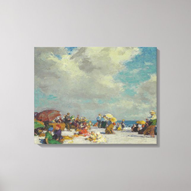 Summer Afternoon on the Beach (by E.H. Potthast) Canvas Print (Front)