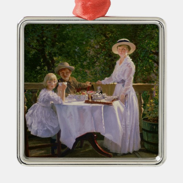 Summer Afternoon Tea Metal Ornament (Front)