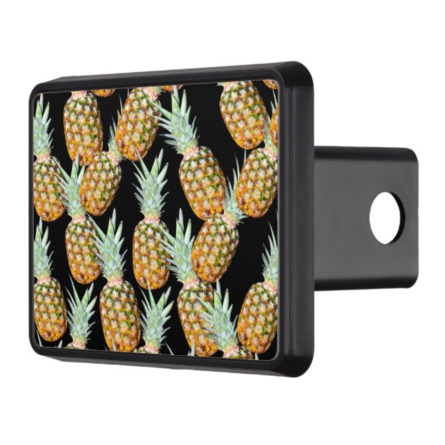 summer aloha hawaiian tropical fruit pineapple trailer hitch cover (Left)