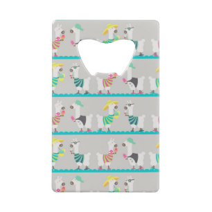 Summer Alpacas Credit Card Bottle Opener