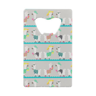 Summer Alpacas Credit Card Bottle Opener