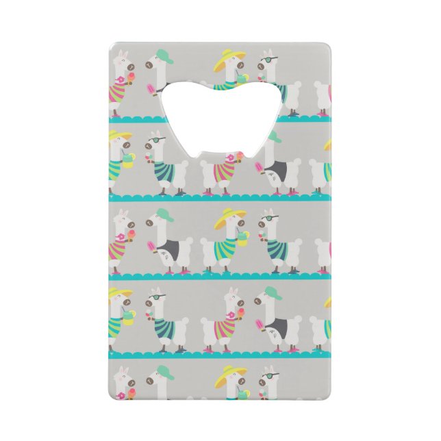 Summer Alpacas Credit Card Bottle Opener (Back)