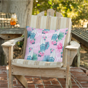 Summer And Beach Pattern Outdoor Pillow
