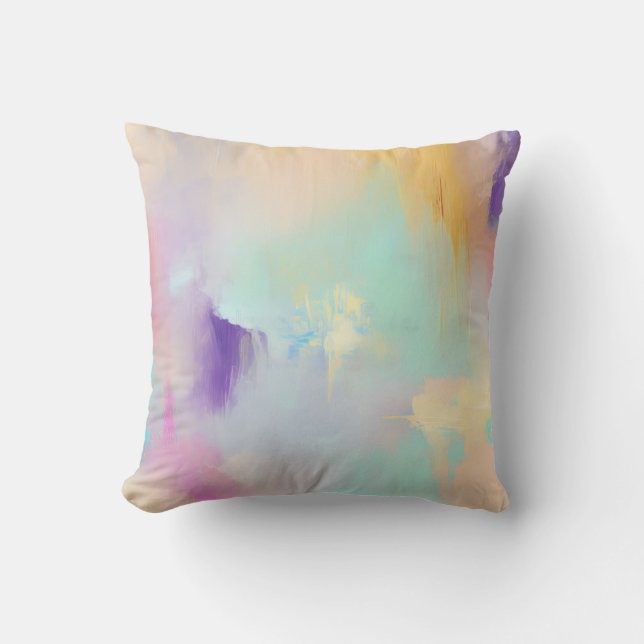 summer and pastel throw pillow (Front)