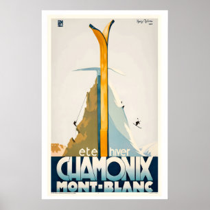 Summer and Winter Sport Chamonix Mont Blanc France Poster